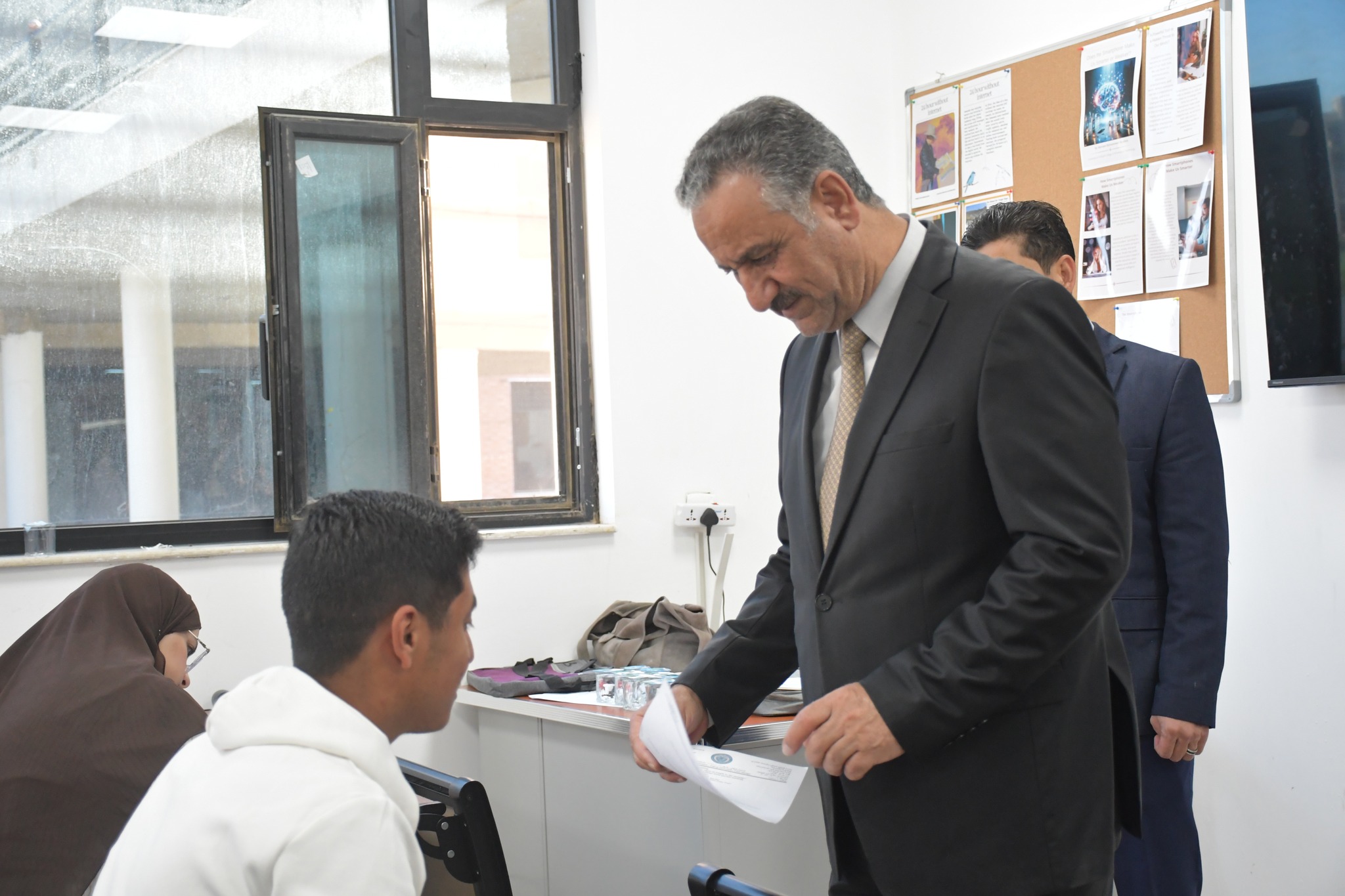 The Dean inspects the exams 